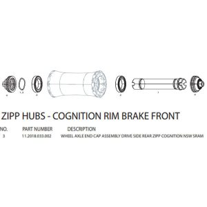 Zipp Right End Cap For Cognition Rear Hubs Shimano/sram Road Zwart