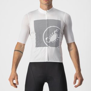 Castelli Bagarre Short Sleeve Cycling Jersey - SS22 - Ivory / Savile Blue / Small