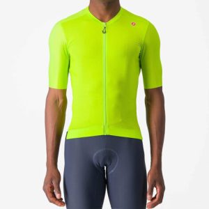 Castelli Espresso Short Sleeve Cycling Jersey - SS24 - Electric Lime / Deep Green / Small