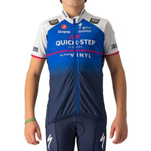 Castelli Quick-Step Alpha Vinyl Pro Team Kid's Short Sleeve Cycling Jersey - Belgian Blue / 4 Years
