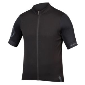 Endura FS260 Wide Fit Short Sleeve Cycling Jersey - Black / Small