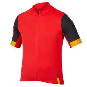 Endura FS260 Wide Fit Short Sleeve Cycling Jersey - Pomergranate / Small