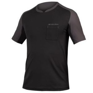 Endura GV500 Foyle Tech Short Sleeve Cycling Jersey - Black / Small