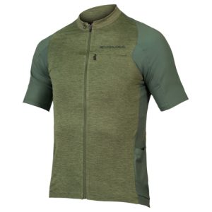 Endura GV500 Reiver Short Sleeve Cycling Jersey - Olive Green / Small