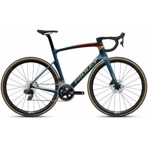 Ridley Noah Disc Rival AXS Carbon Road Bike - 2023 - Anthracite Metallic / Silver / Red / L