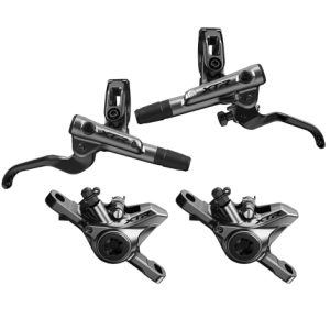 Shimano XTR M9100 Front And Rear Disc Brake Set - Grey / Pair / Front 800mm / Rear 1550mm Hose