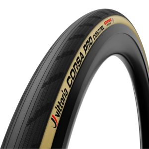 Vittoria Corsa Pro Control TLR Folding Road Tyre - Black / Tan / 700c / 26mm / Folding