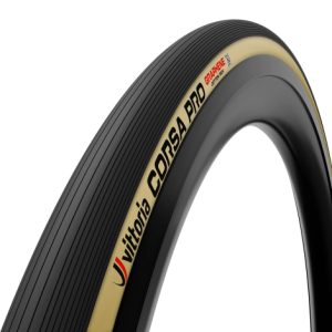 Vittoria Corsa Pro TLR Folding Road Tyre - Black / Tan / 700c / 26mm / Folding