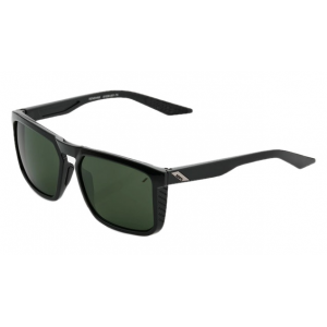 100% | Renshaw Sunglasses In Gloss Black/grey Green Lens | Rubber