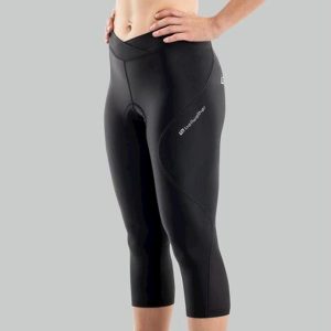 Bellwether Women's Capri Cycling Pant (Black) (L) (w/ Chamois)