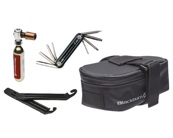 Blackburn Local CO2 Ride Kit (Black) (Saddlebag, Multitool, CO2, Tire Levers)