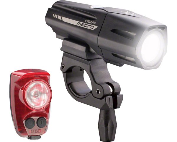 Cygolite Metro Plus 800 Headlight w/ HotShot Pro 150 Tail Light (Black) (800/150 Lumens)