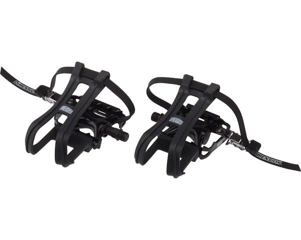 Dimension Compe Combo Pedal & Toe Clip Set (Black) (9/16") (Aluminum)