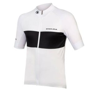 Endura FS260-Pro II Wide Fit Short Sleeve Cycling Jersey - White / Medium