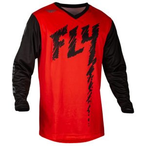 Fly Racing Youth F-16 Long Sleeve Jersey (Red/Black/Grey) (Youth L)