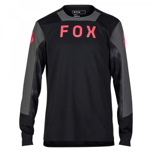 Fox Apparel | Defend Long Sleeve Taunt Jersey Men's | Size Large In Black | Polyester