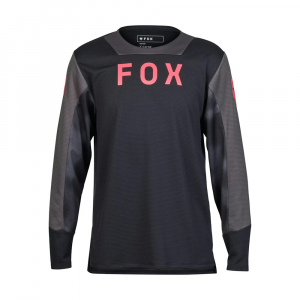 Fox Apparel | Youth Defend Long Sleeve Taunt Jersey Men's | Size Extra Large In Black | Polyester/elastane