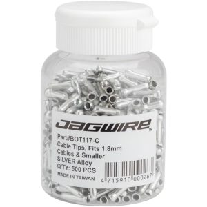 Jagwire Cable End Crimps (Silver) (1.8mm) (Bottle of 500)