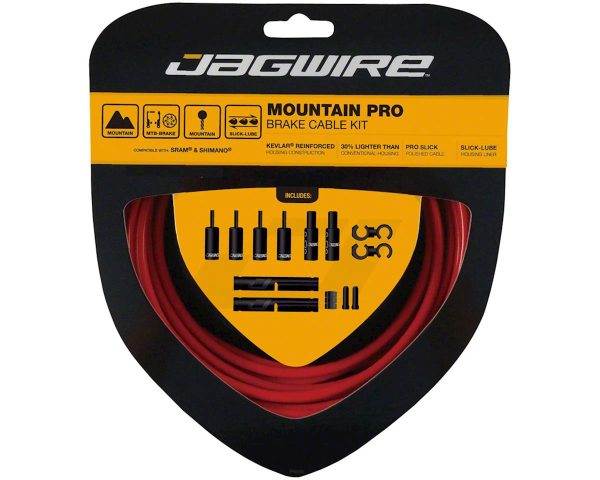 Jagwire Mountain Pro Brake Cable Kit (Red) (Stainless) (1.5mm) (1500/2800mm) (w/ Housing)