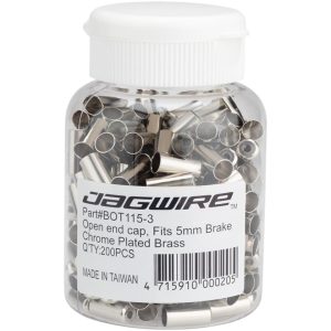 Jagwire Open End Caps (Chrome Plated) (5mm) (Bottle of 200)