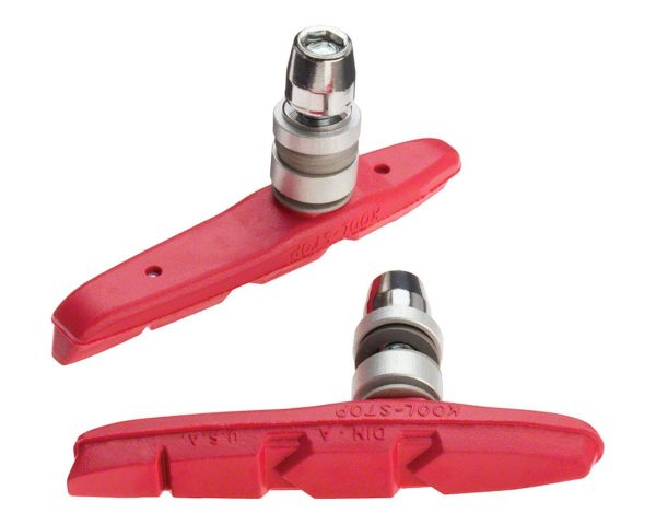Kool Stop Thinline V-Brake Pads (Black/Red) (1 Pair) (Red Compound) (Threaded Post)