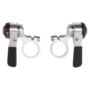 Microshift Road Thumb Shifters (Silver) (Pair) (2/3 x 10 Speed) (Shimano Compatible)