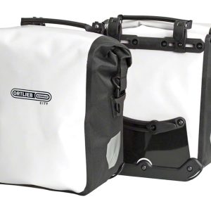 Ortlieb Front-Roller City Front Panniers (White/Black) (25L) (Pair) (AKA Sport-Roller City)