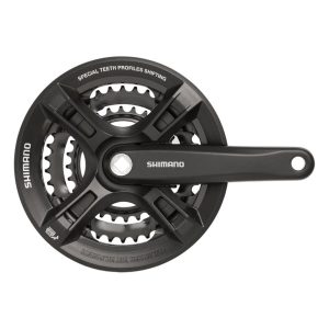 Shimano Altus FC-M311 Crankset (Black) (3 x 7/8 Speed) (Square Taper) (175mm) (48/38/28T) (Riveted)