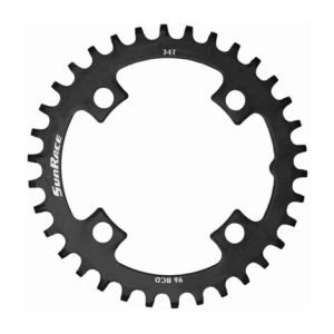 SunRace Narrow-Wide Steel Chainring - 96BCD - 4 Arm, 96mm / 30 / Black