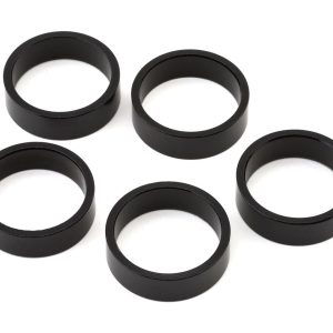 Wheels Manufacturing Aluminum Headset Spacer (Black) (1-1/8'') (10mm) (5 Pack)