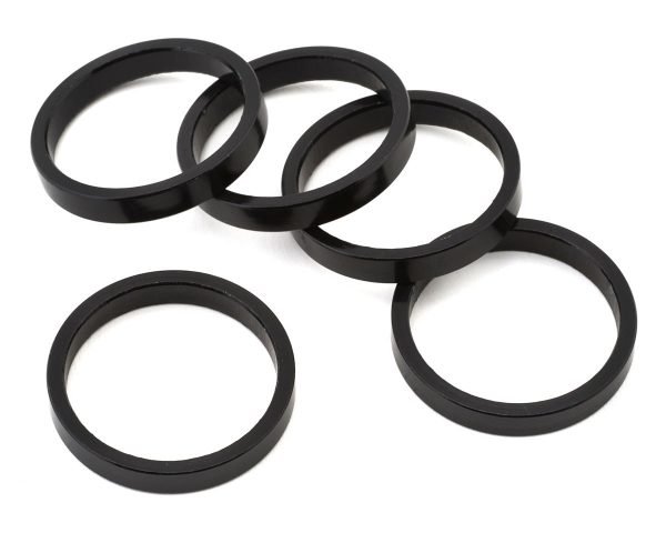 Wheels Manufacturing Aluminum Headset Spacer (Black) (1-1/8'') (5mm) (5 Pack)