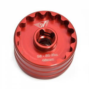 Wheels Manufacturing | Bottom Bracket Socket Tool | Red | 48.5Mm & 44Mm, 16 Notch, 1/2"&3/8"