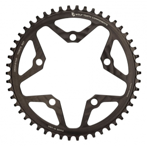 Wolf Tooth Components | 110 Bcd Cyclocross & Road Drop Stop B Chainrings | Black | 38T | Aluminum