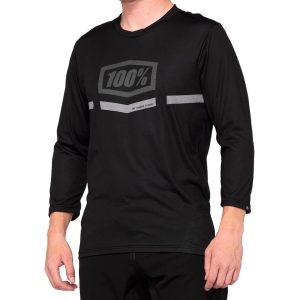 100% Airmatic 3/4 Sleeve Jersey (Black) (L)