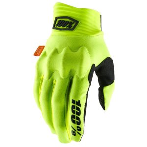 100% Cognito D30 Full Finger Gloves (Fluo Yellow/Black) (L)