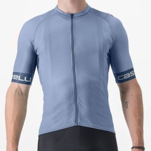 Castelli Entrata VI Short Sleeve Cycling Jersey - SS24 - Light Steel Blue / Dark Steel Blue / Medium