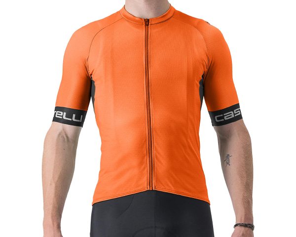 Castelli Entrata VI Short Sleeve Jersey (Brilliant Orange/Dark Grey Ivory) (XL)