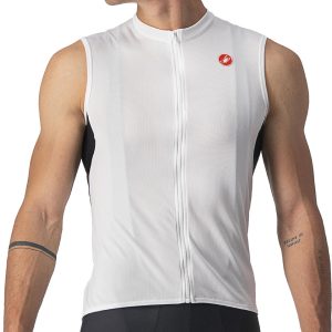 Castelli Entrata VI Sleeveless Jersey (Ivory/Light Black Red) (XL)