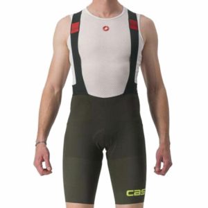 Castelli Premio Black Limited Edition Bib Shorts - Deep Green / Electric Lime / Small