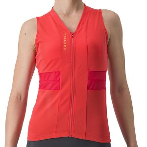 Castelli Women's Anima 4 Sleeveless Jersey (Hibiscus/Soft Orange) (L)