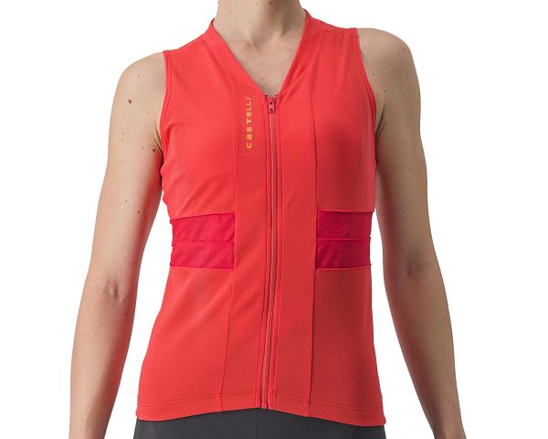 Castelli Women's Anima 4 Sleeveless Jersey (Hibiscus/Soft Orange) (L)