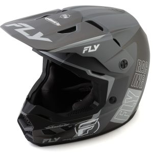 Fly Racing Kinetic Rally Full Face Helmet (Matte Grey/Black/White) (L)