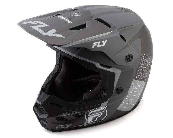 Fly Racing Kinetic Rally Full Face Helmet (Matte Grey/Black/White) (L)