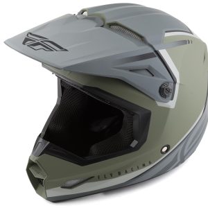 Fly Racing Kinetic Vision Full Face Helmet (Olive Green/Grey) (M)