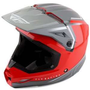 Fly Racing Kinetic Vision Full Face Helmet (Red/Grey) (2XL)