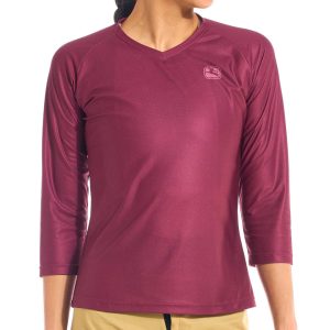 Giordana Women's MTB 3/4 Sleeve Jersey (Solid Sangria) (S)