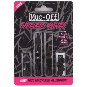 Muc-Off V2 Tubeless Presta Valves (Black) (Pair) (44mm)