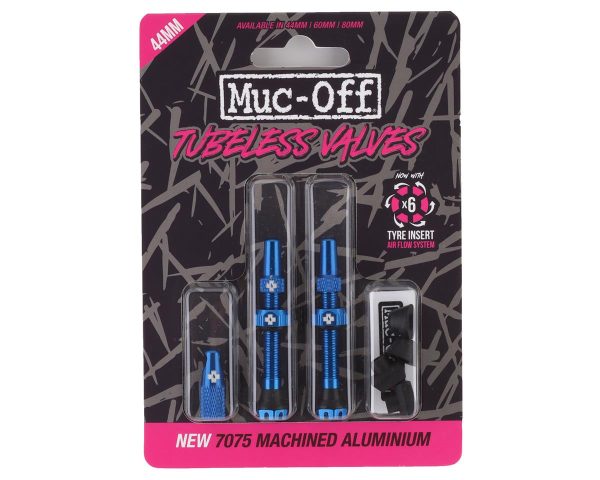 Muc-Off V2 Tubeless Presta Valves (Blue) (Pair) (44mm)