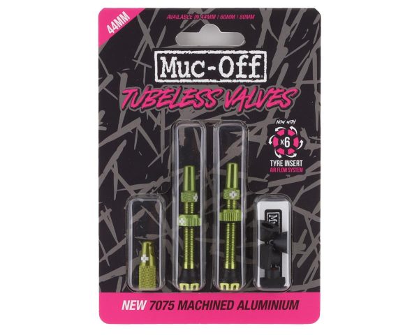 Muc-Off V2 Tubeless Presta Valves (Green) (Pair) (44mm)