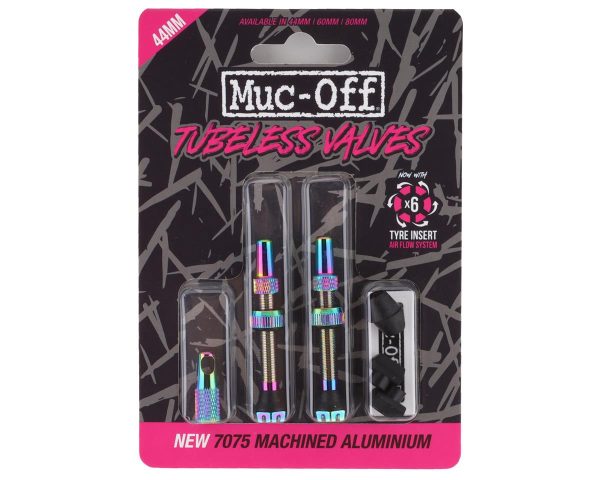 Muc-Off V2 Tubeless Presta Valves (Iridescent) (Pair) (44mm)